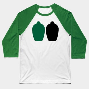 Big Green Egg Colors - Black and Green Baseball T-Shirt